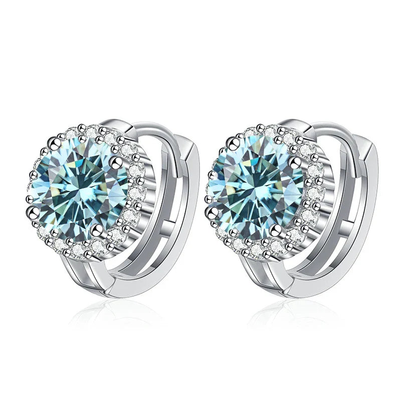 Boucles d'oreilles clous en argent sterling 925 avec moissanite couleur D pour femme, pour mariage