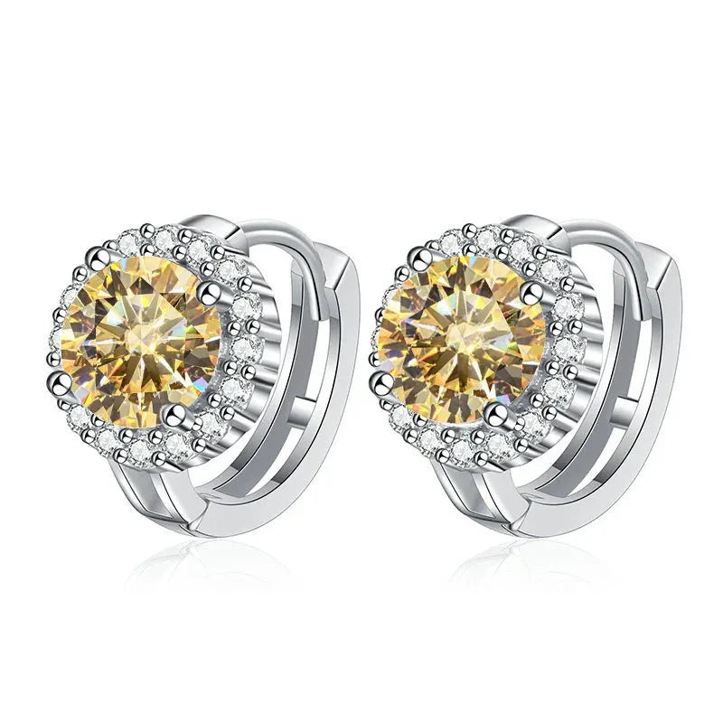 Boucles d'oreilles clous en argent sterling 925 avec moissanite couleur D pour femme, pour mariage