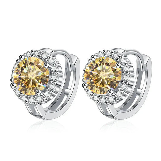 925 Sterling Silver D Color Moissanite Stud Earrings For Women Wedding