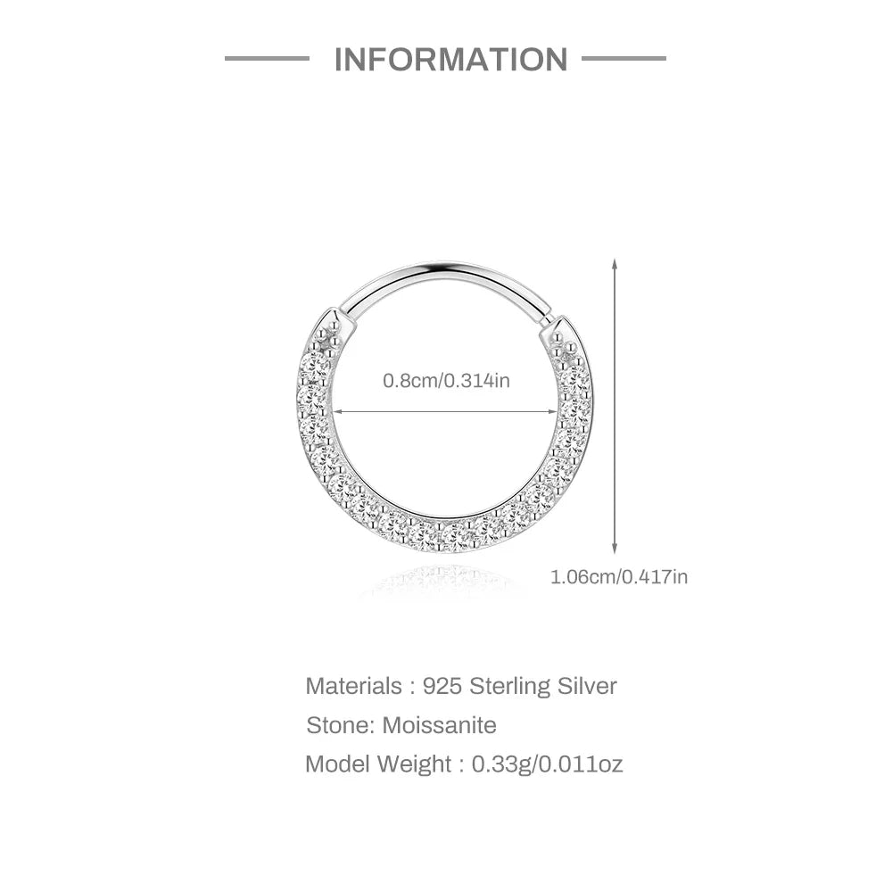 Ohrstecker für Damen aus 925er Sterlingsilber mit Mini-Moissanit-Vierkrappenfassung