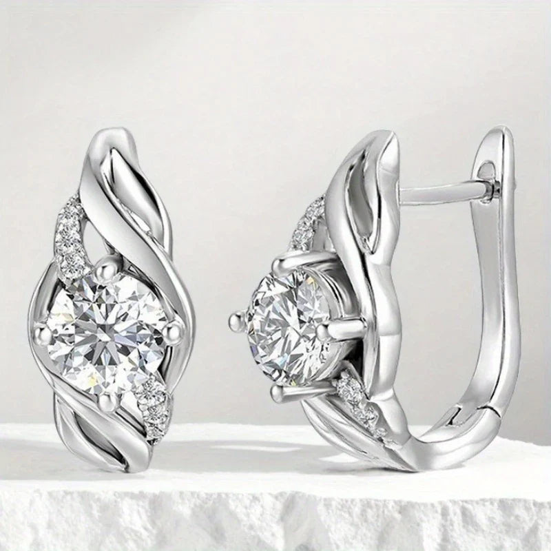 925 Sterling Silber 0.5 Karat Moissanit Ohrstecker für Paare Frauen Männer