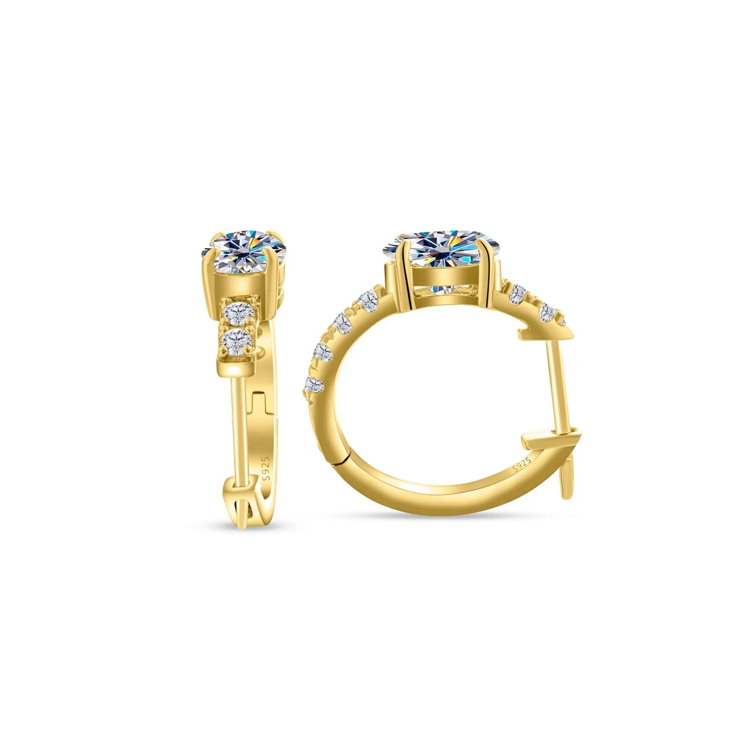 925 Sterling Silber Moissanite 1 Karat ovale Ohrstecker für Damen GIA