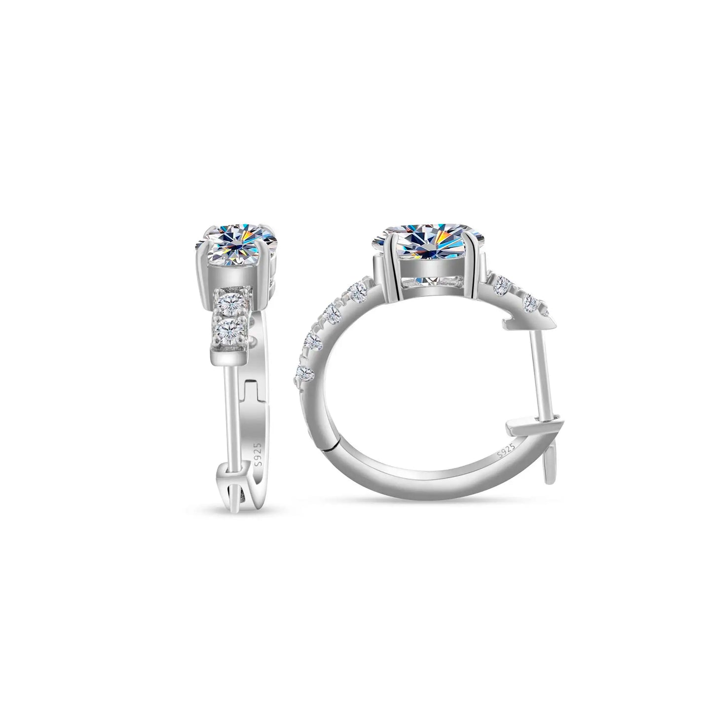 925 Sterling Silber Moissanite 1 Karat ovale Ohrstecker für Damen GIA