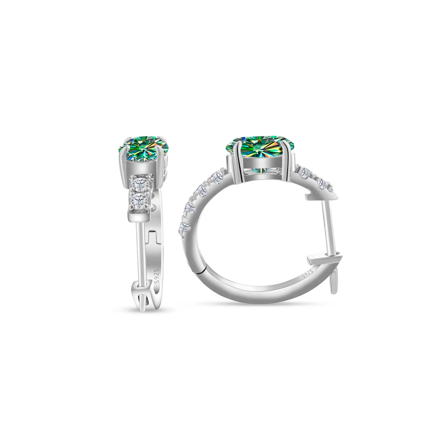 925 Sterling Silber Moissanite 1 Karat ovale Ohrstecker für Damen GIA