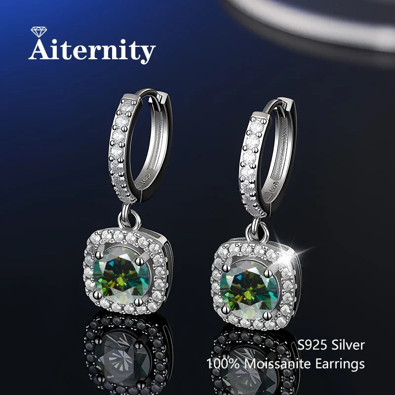 Boucles d'oreilles clous unisexe en argent sterling 925 avec moissanite taille VVS1 et certificat GRA
