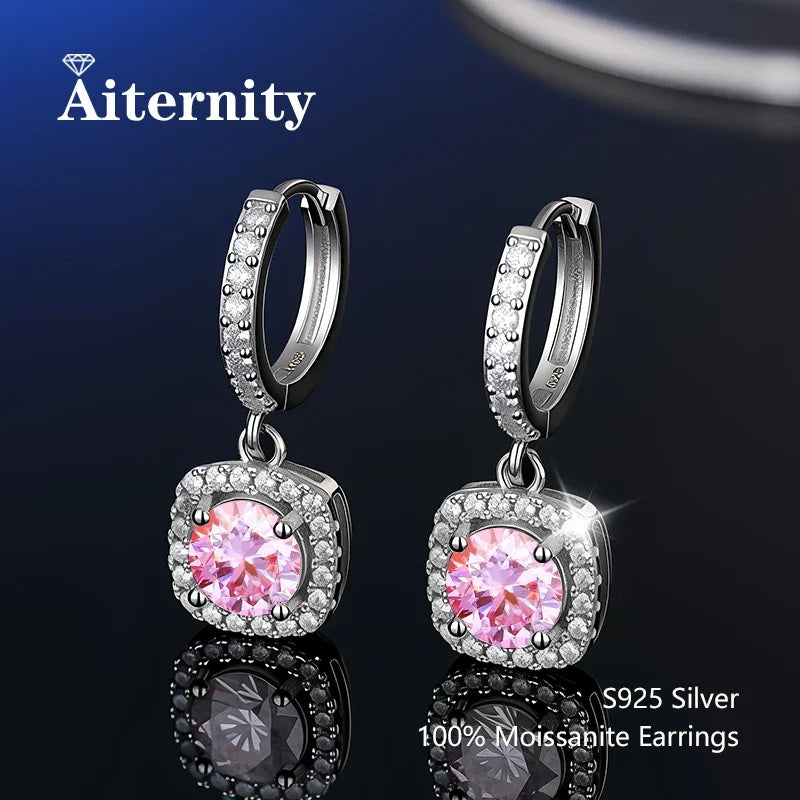 Boucles d'oreilles clous unisexe en argent sterling 925 avec moissanite taille VVS1 et certificat GRA