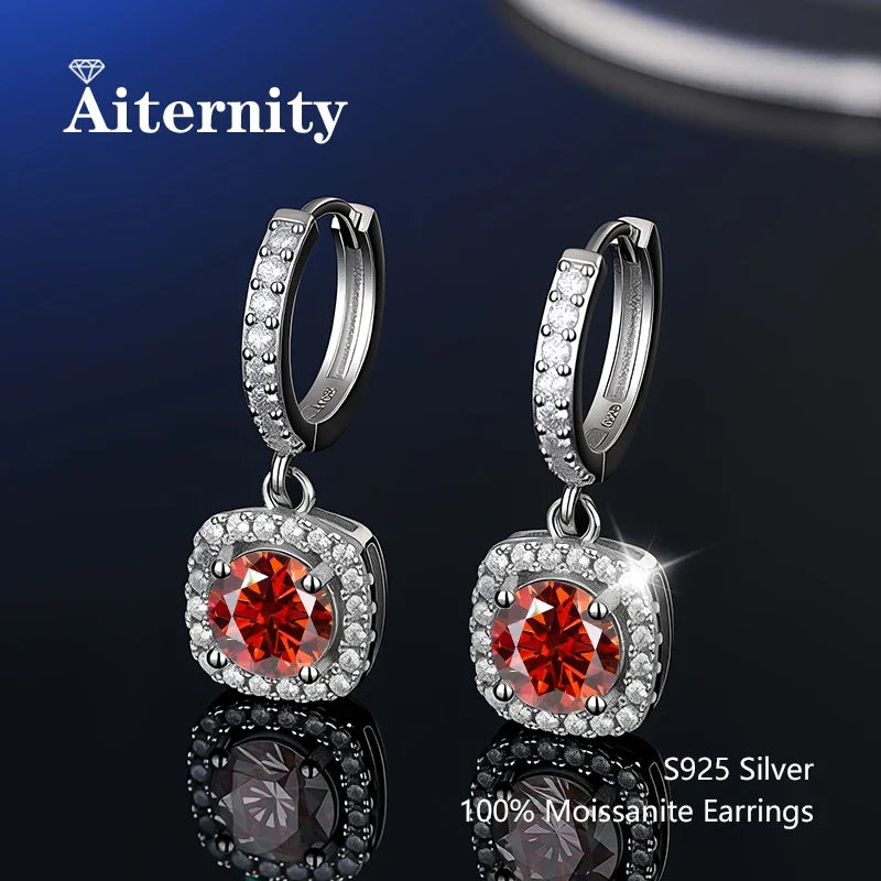 Boucles d'oreilles clous unisexe en argent sterling 925 avec moissanite taille VVS1 et certificat GRA