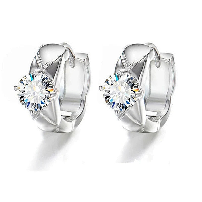 925 Sterling Silber Moissanit Creolen 0,50ctw Luxusgeschenke für Frauen