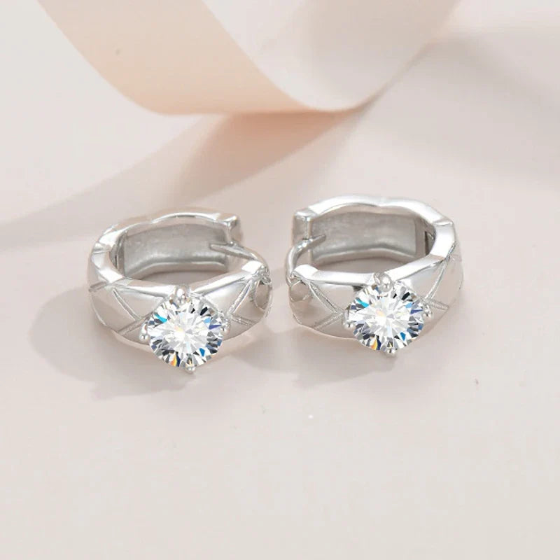 925 Sterling Silber Moissanit Creolen 0,50ctw Luxusgeschenke für Frauen