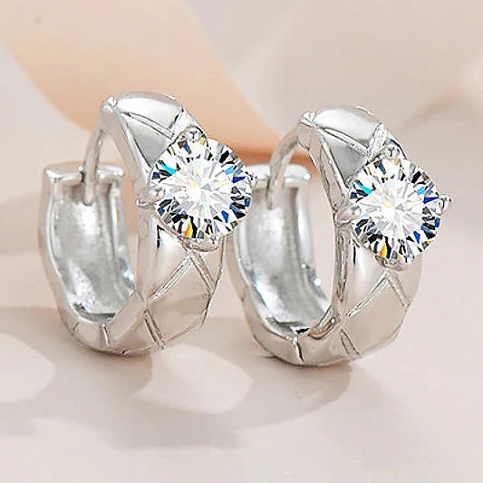 925 Sterling Silver Moissanite Hoop Earrings 0.50ctw Luxury Gifts for Women