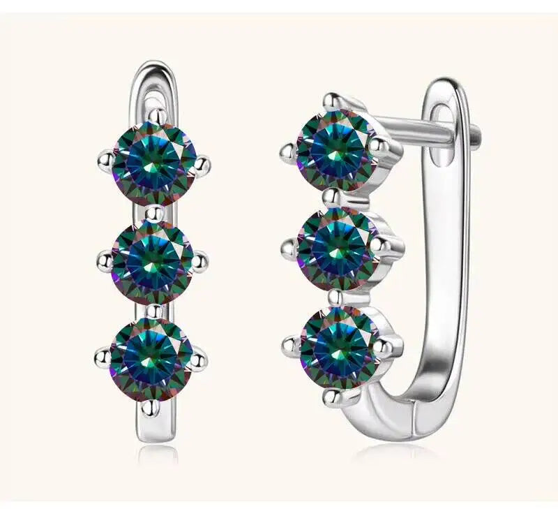Boucles d'oreilles créoles en argent sterling 925 et moissanite. 1 carat, 6D, pour femme, cadeau de Saint-Valentin