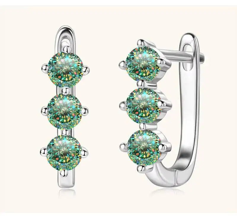 Boucles d'oreilles créoles en argent sterling 925 et moissanite. 1 carat, 6D, pour femme, cadeau de Saint-Valentin