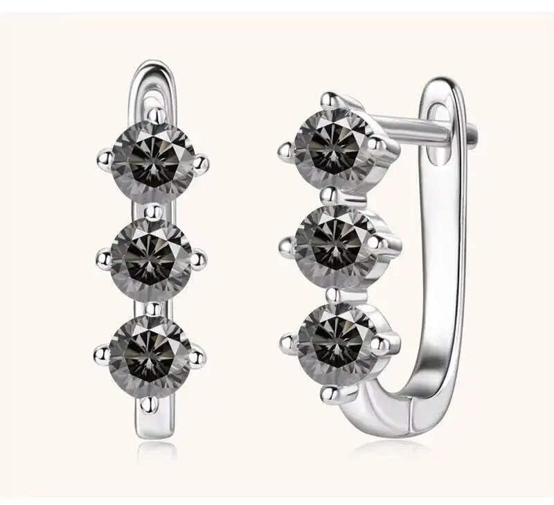 Boucles d'oreilles créoles en argent sterling 925 et moissanite. 1 carat, 6D, pour femme, cadeau de Saint-Valentin