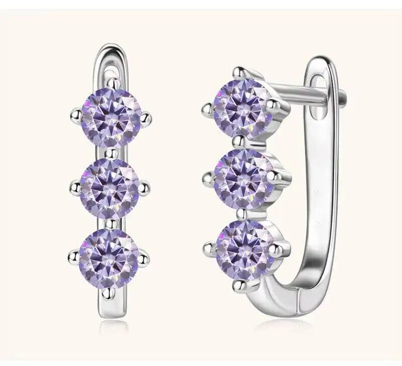 Boucles d'oreilles créoles en argent sterling 925 et moissanite. 1 carat, 6D, pour femme, cadeau de Saint-Valentin