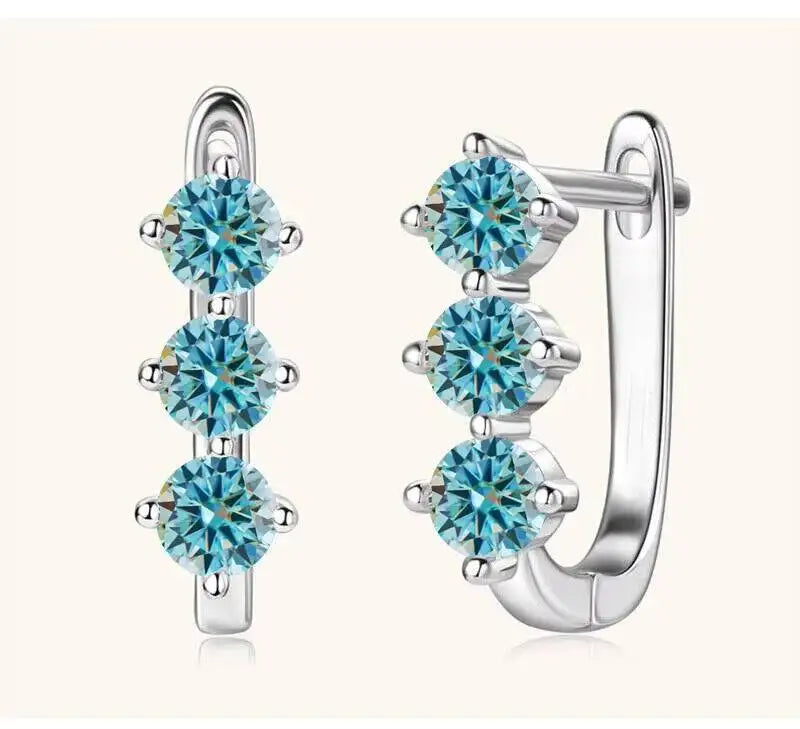 Boucles d'oreilles créoles en argent sterling 925 et moissanite. 1 carat, 6D, pour femme, cadeau de Saint-Valentin