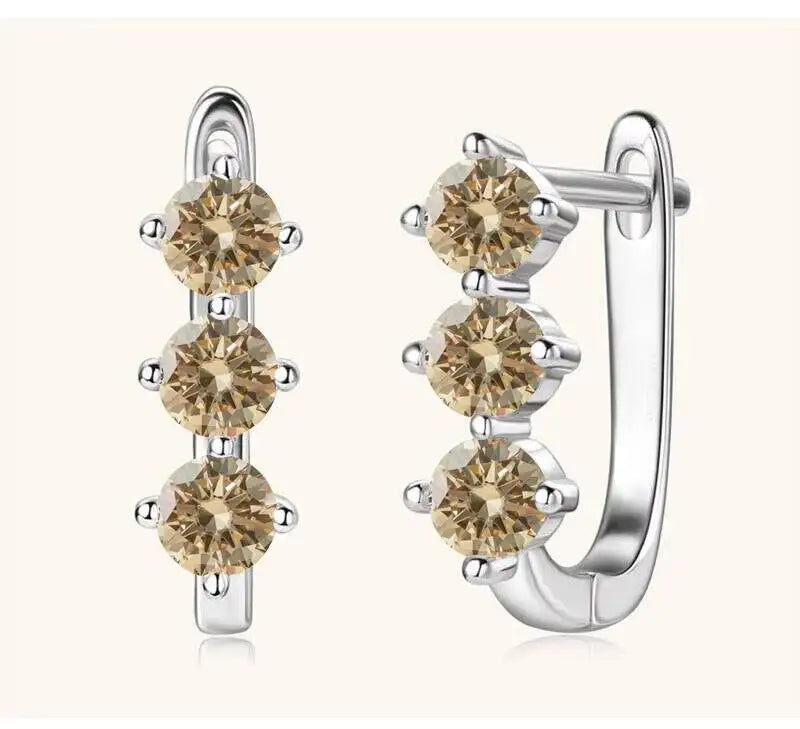 Boucles d'oreilles créoles en argent sterling 925 et moissanite. 1 carat, 6D, pour femme, cadeau de Saint-Valentin