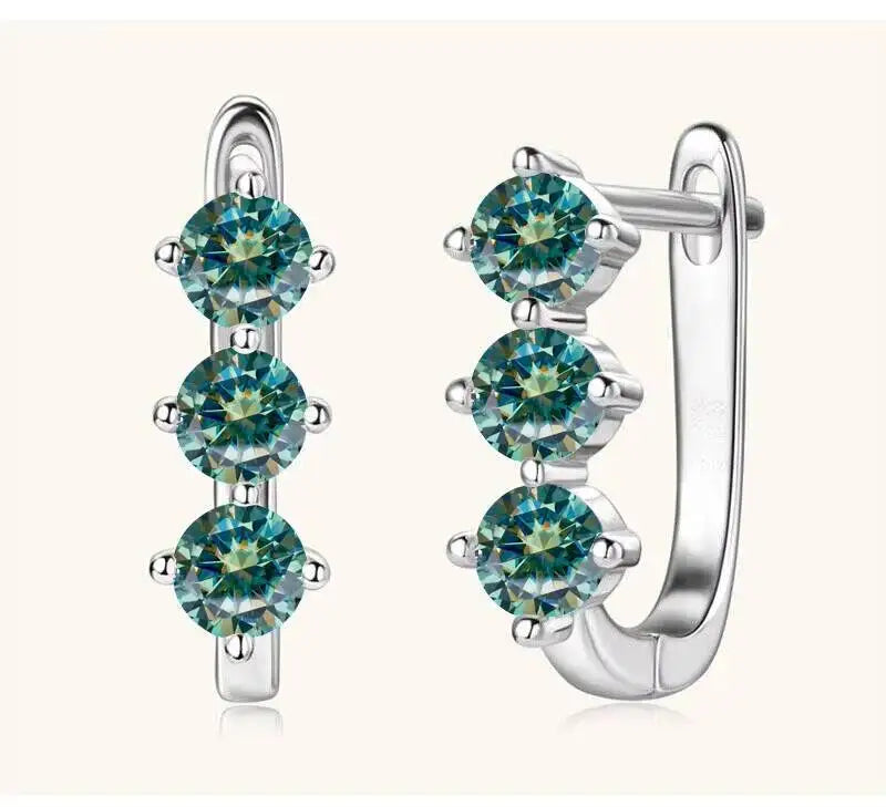 Boucles d'oreilles créoles en argent sterling 925 et moissanite. 1 carat, 6D, pour femme, cadeau de Saint-Valentin