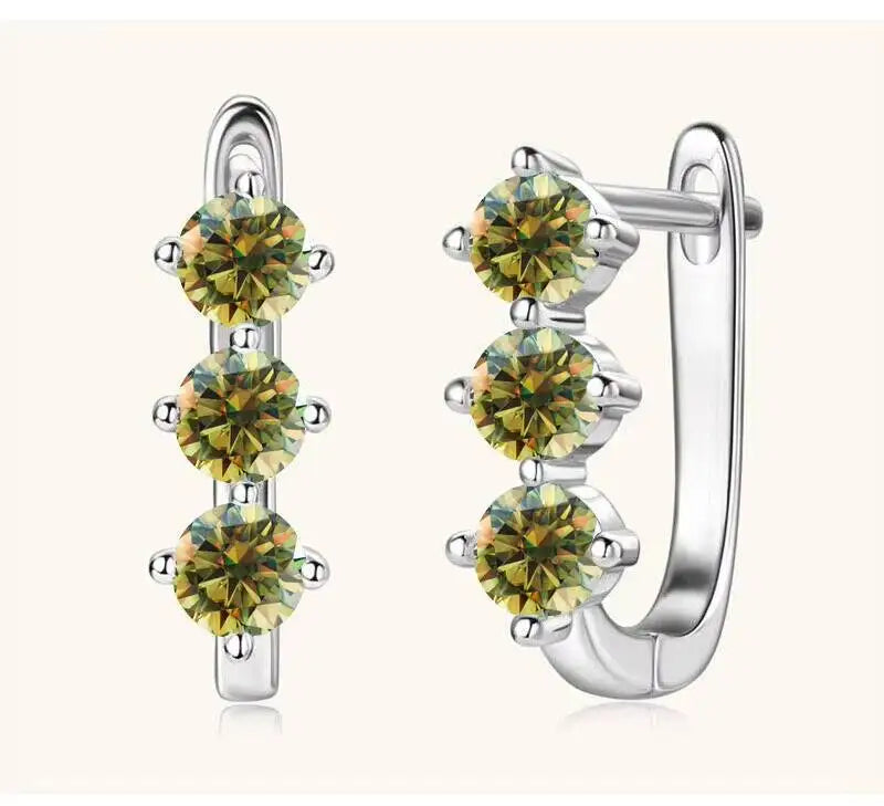 Boucles d'oreilles créoles en argent sterling 925 et moissanite. 1 carat, 6D, pour femme, cadeau de Saint-Valentin