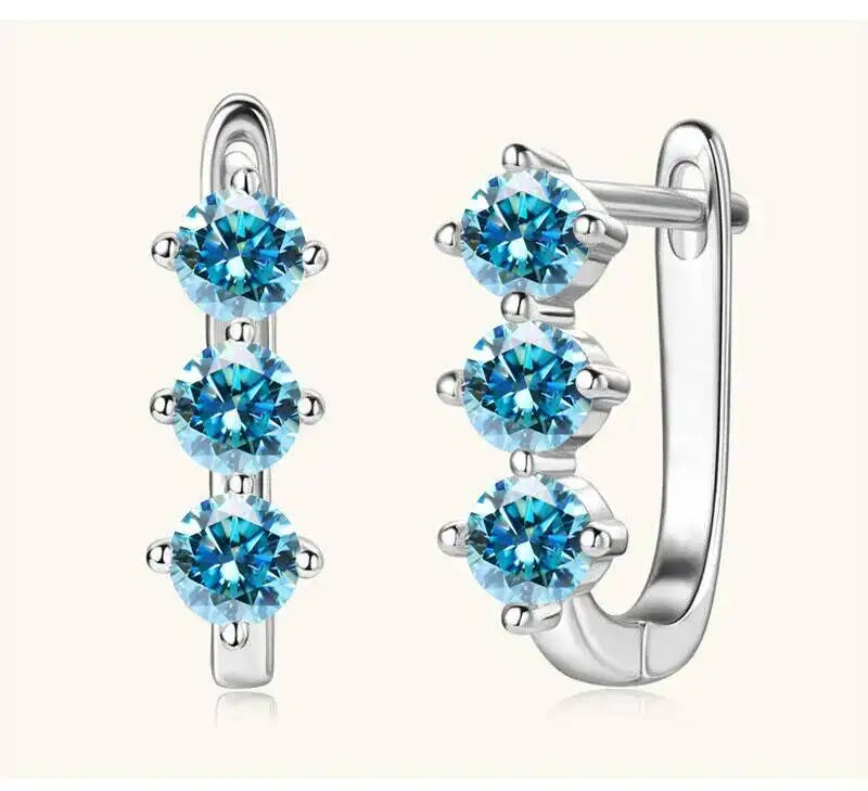Boucles d'oreilles créoles en argent sterling 925 et moissanite. 1 carat, 6D, pour femme, cadeau de Saint-Valentin