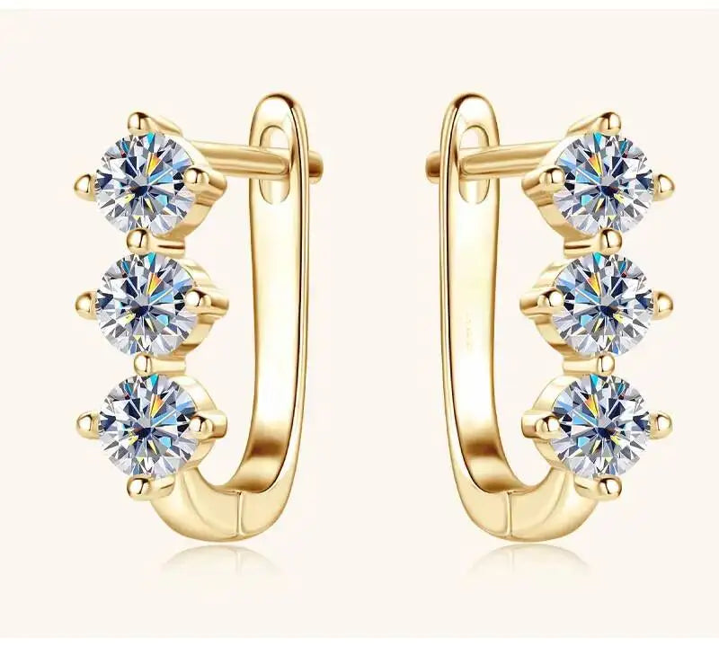 Boucles d'oreilles créoles en argent sterling 925 et moissanite. 1 carat, 6D, pour femme, cadeau de Saint-Valentin