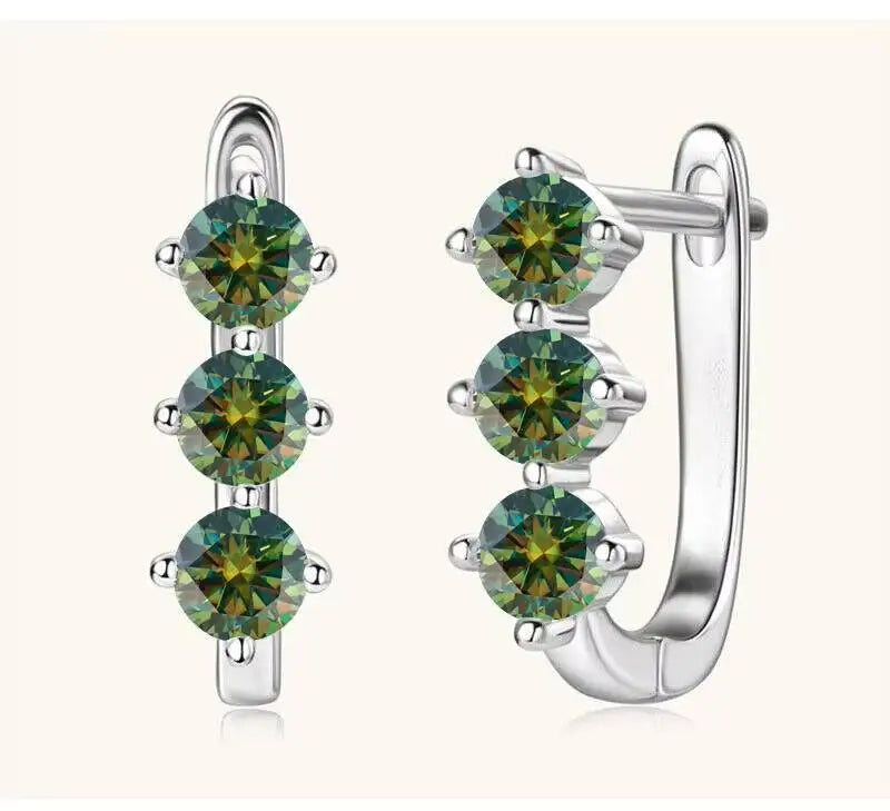 Boucles d'oreilles créoles en argent sterling 925 et moissanite. 1 carat, 6D, pour femme, cadeau de Saint-Valentin