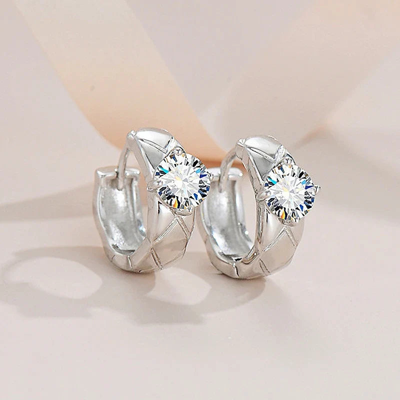 925 Sterling Silber Moissanit Creolen 0,50ctw Luxusgeschenke für Frauen