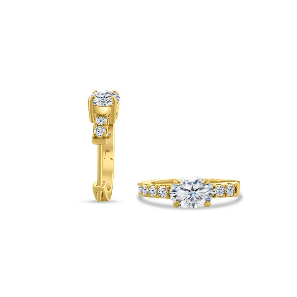 925 Sterling Silber Moissanite 1 Karat ovale Ohrstecker für Damen GIA