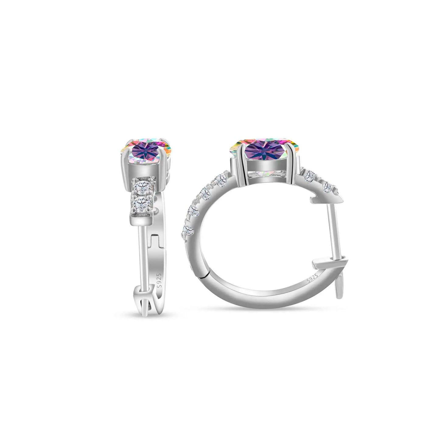 925 Sterling Silber Moissanite 1 Karat ovale Ohrstecker für Damen GIA