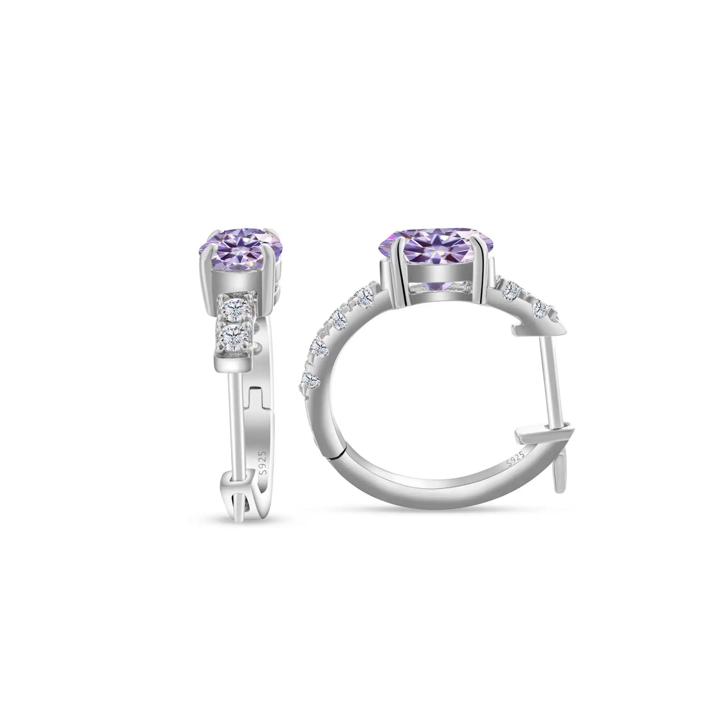 925 Sterling Silber Moissanite 1 Karat ovale Ohrstecker für Damen GIA