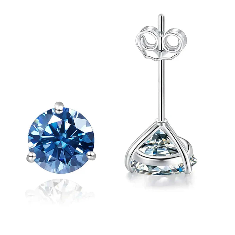 Ohrstecker aus 925er Sterlingsilber mit Moissanit 0,5CT 1CT Klassisch Damen