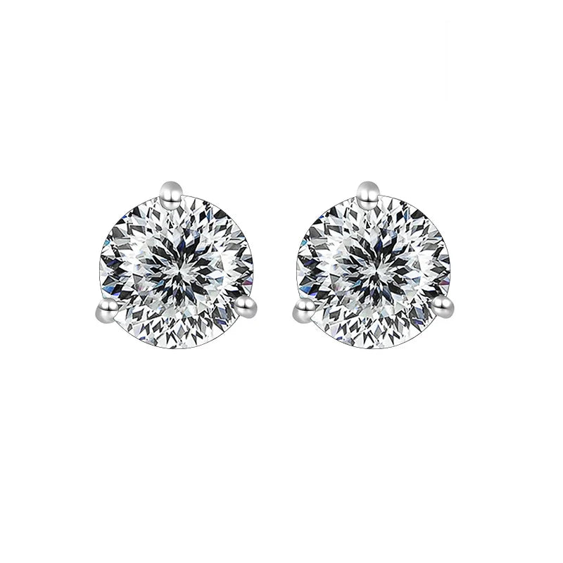 Ohrstecker aus 925er Sterlingsilber mit Moissanit 0,5CT 1CT Klassisch Damen