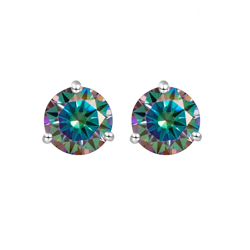 Ohrstecker aus 925er Sterlingsilber mit Moissanit 0,5CT 1CT Klassisch Damen