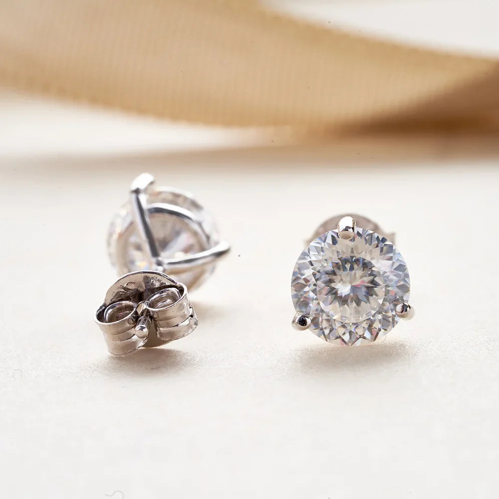 Ohrstecker aus 925er Sterlingsilber mit Moissanit 0,5CT 1CT Klassisch Damen
