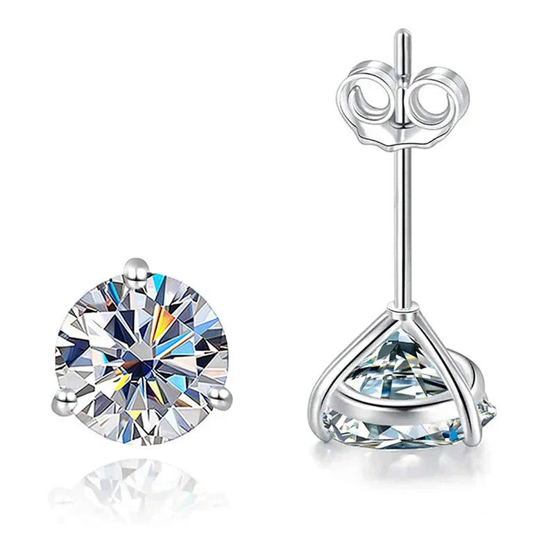 Ohrstecker aus 925er Sterlingsilber mit Moissanit 0,5CT 1CT Klassisch Damen