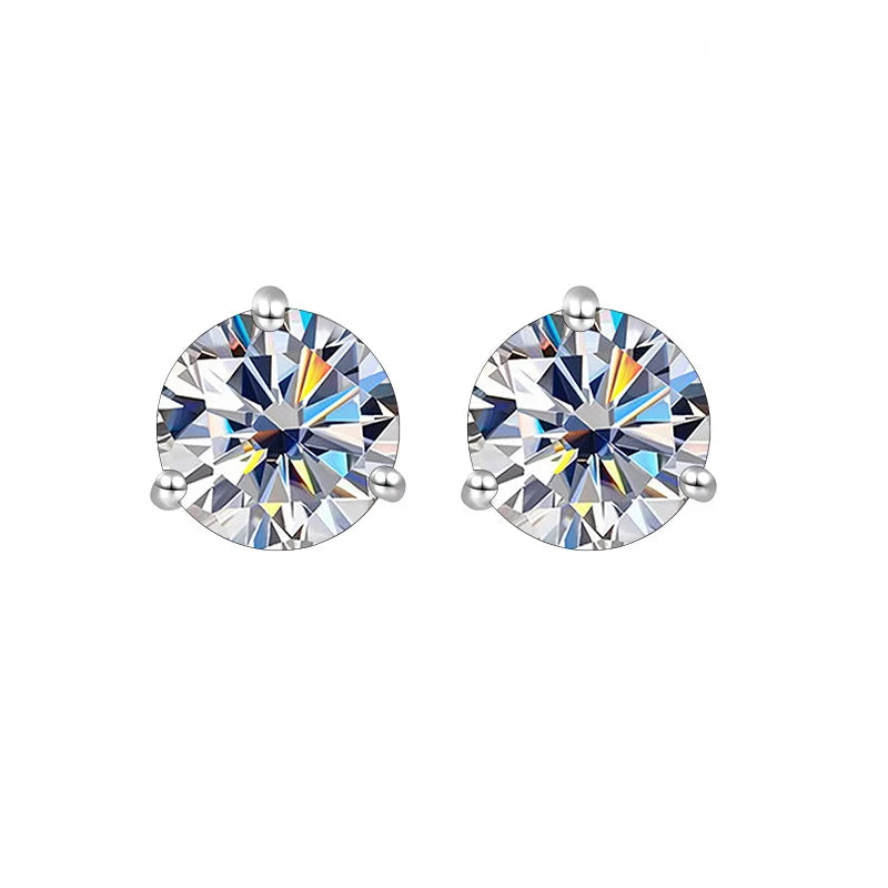 Ohrstecker aus 925er Sterlingsilber mit Moissanit 0,5CT 1CT Klassisch Damen