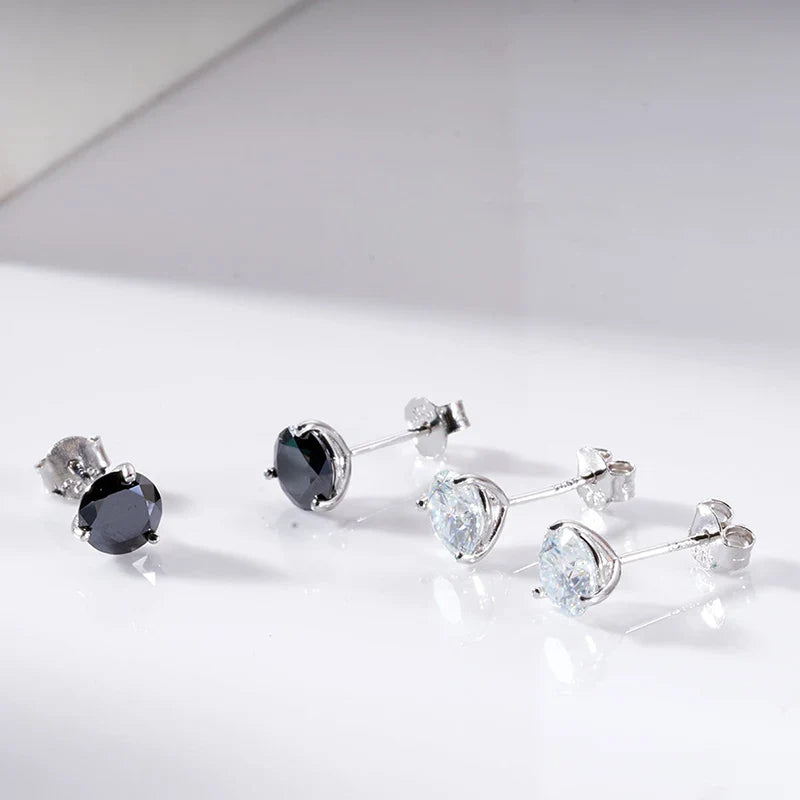 Ohrstecker aus 925er Sterlingsilber mit Moissanit 0,5CT 1CT Klassisch Damen