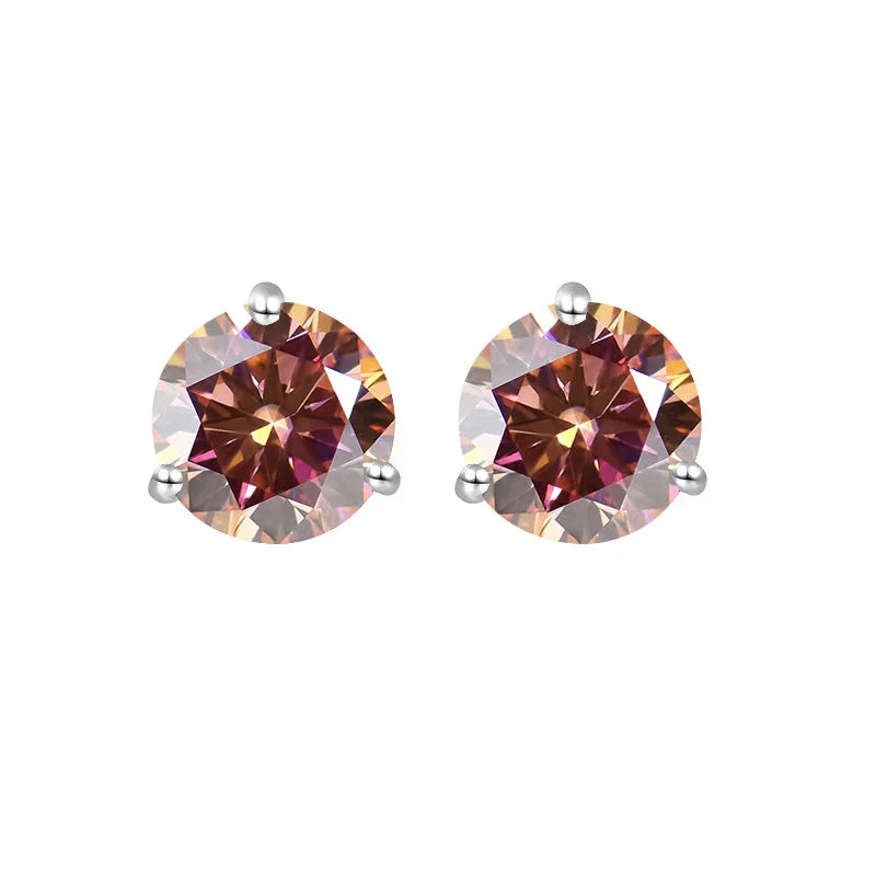 Ohrstecker aus 925er Sterlingsilber mit Moissanit 0,5CT 1CT Klassisch Damen