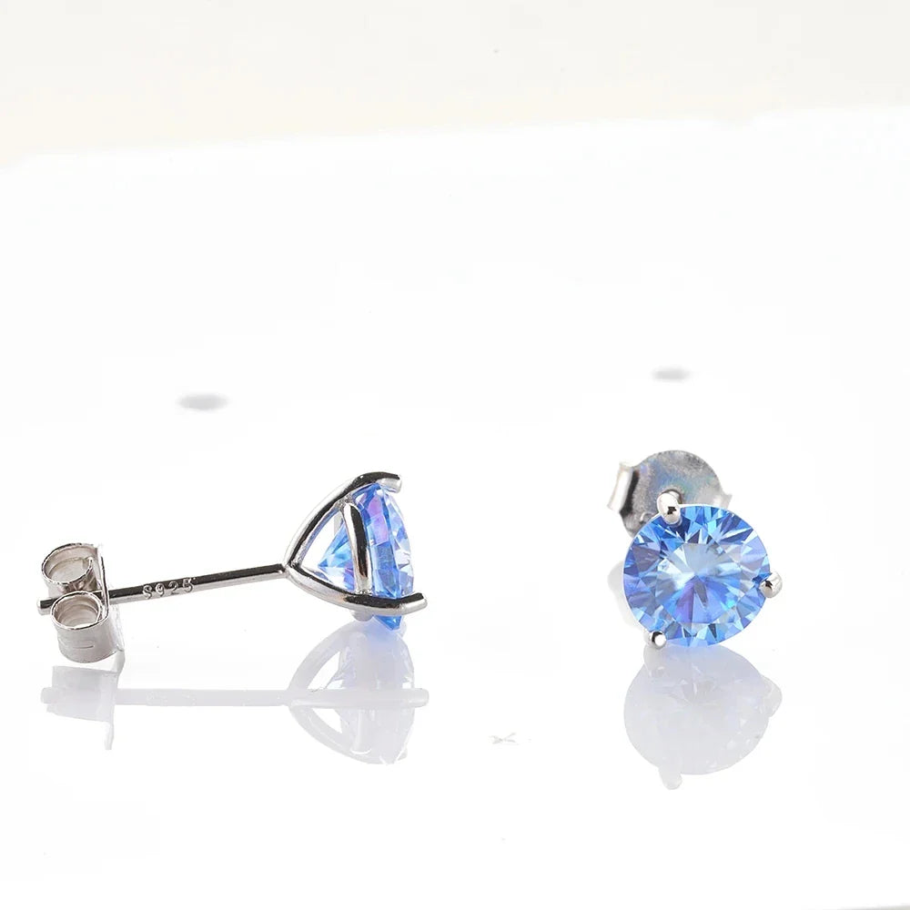 Ohrstecker aus 925er Sterlingsilber mit Moissanit 0,5CT 1CT Klassisch Damen