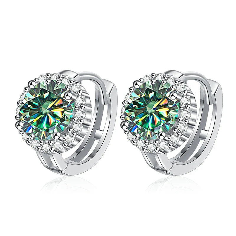 Boucles d'oreilles clous en argent sterling 925 avec moissanite couleur D pour femme, pour mariage