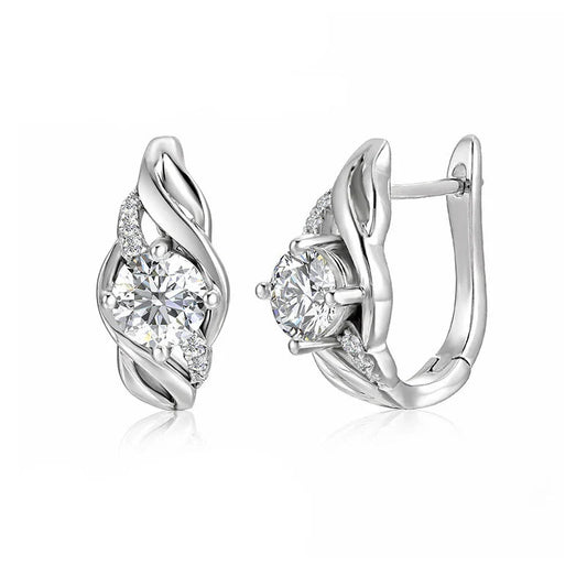 925 Sterling Silver 0.5ct Moissanite Stud Earrings For Couples Women Men