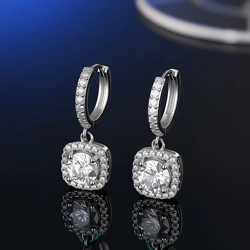 Ohrstecker aus 925er Sterlingsilber mit Moissanit, VVS1-Schliff, GRA-Zertifikat, Unisex
