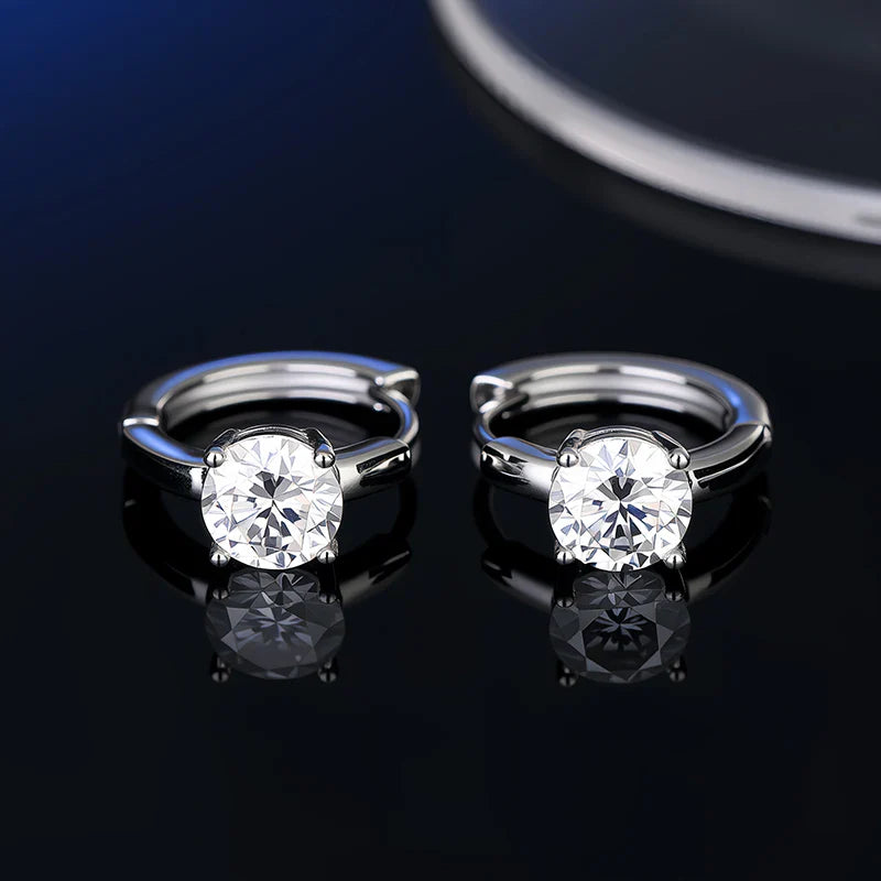 Ohrstecker aus 925er Sterlingsilber mit Moissanit, VVS1-Schliff, GRA-Zertifikat, Unisex