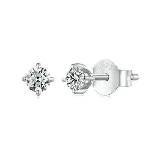 925 Sterling Silber Moissanit Ohrstecker VVS1 Labor Diamant Geschenk Unisex Party
