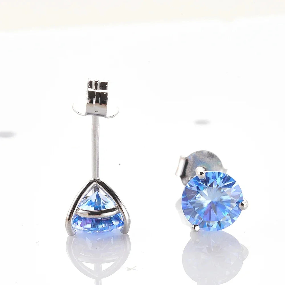 Ohrstecker aus 925er Sterlingsilber mit Moissanit 0,5CT 1CT Klassisch Damen