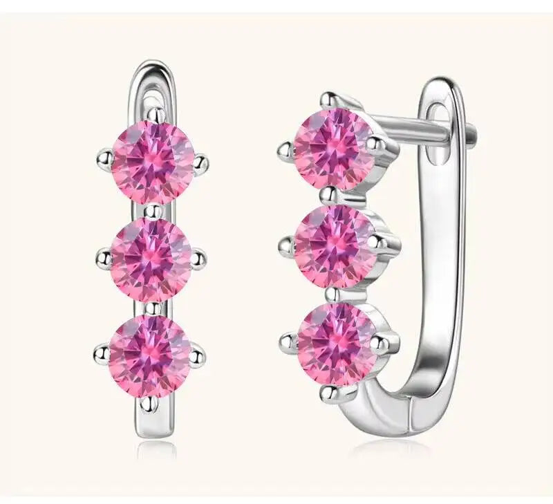 Boucles d'oreilles créoles en argent sterling 925 et moissanite. 1 carat, 6D, pour femme, cadeau de Saint-Valentin
