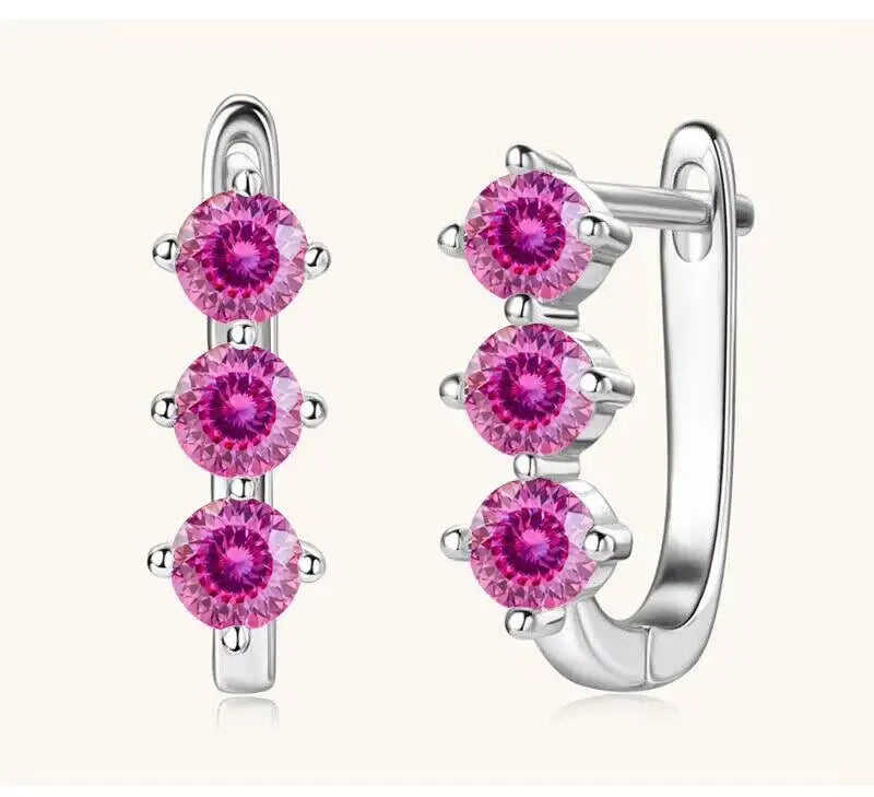 Boucles d'oreilles créoles en argent sterling 925 et moissanite. 1 carat, 6D, pour femme, cadeau de Saint-Valentin