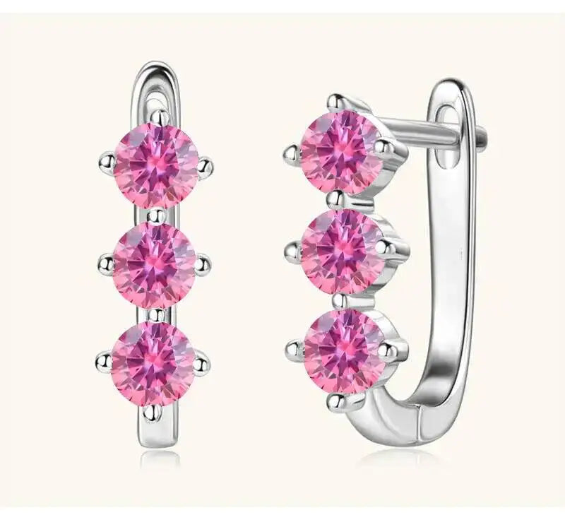 Boucles d'oreilles créoles en argent sterling 925 et moissanite. 1 carat, 6D, pour femme, cadeau de Saint-Valentin