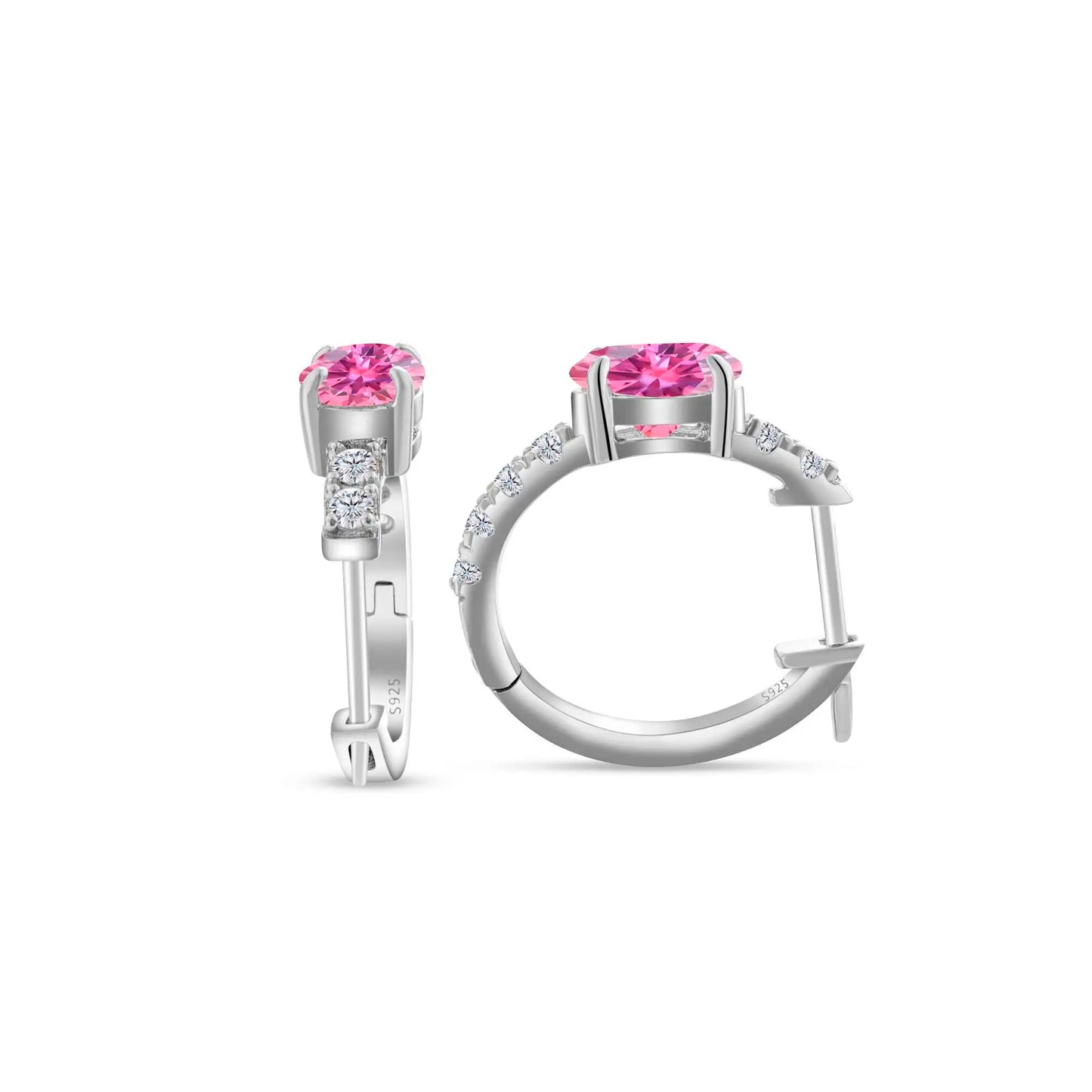 925 Sterling Silber Moissanite 1 Karat ovale Ohrstecker für Damen GIA