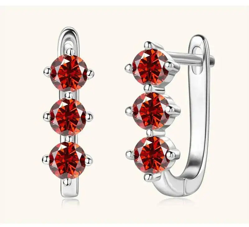 Boucles d'oreilles créoles en argent sterling 925 et moissanite. 1 carat, 6D, pour femme, cadeau de Saint-Valentin