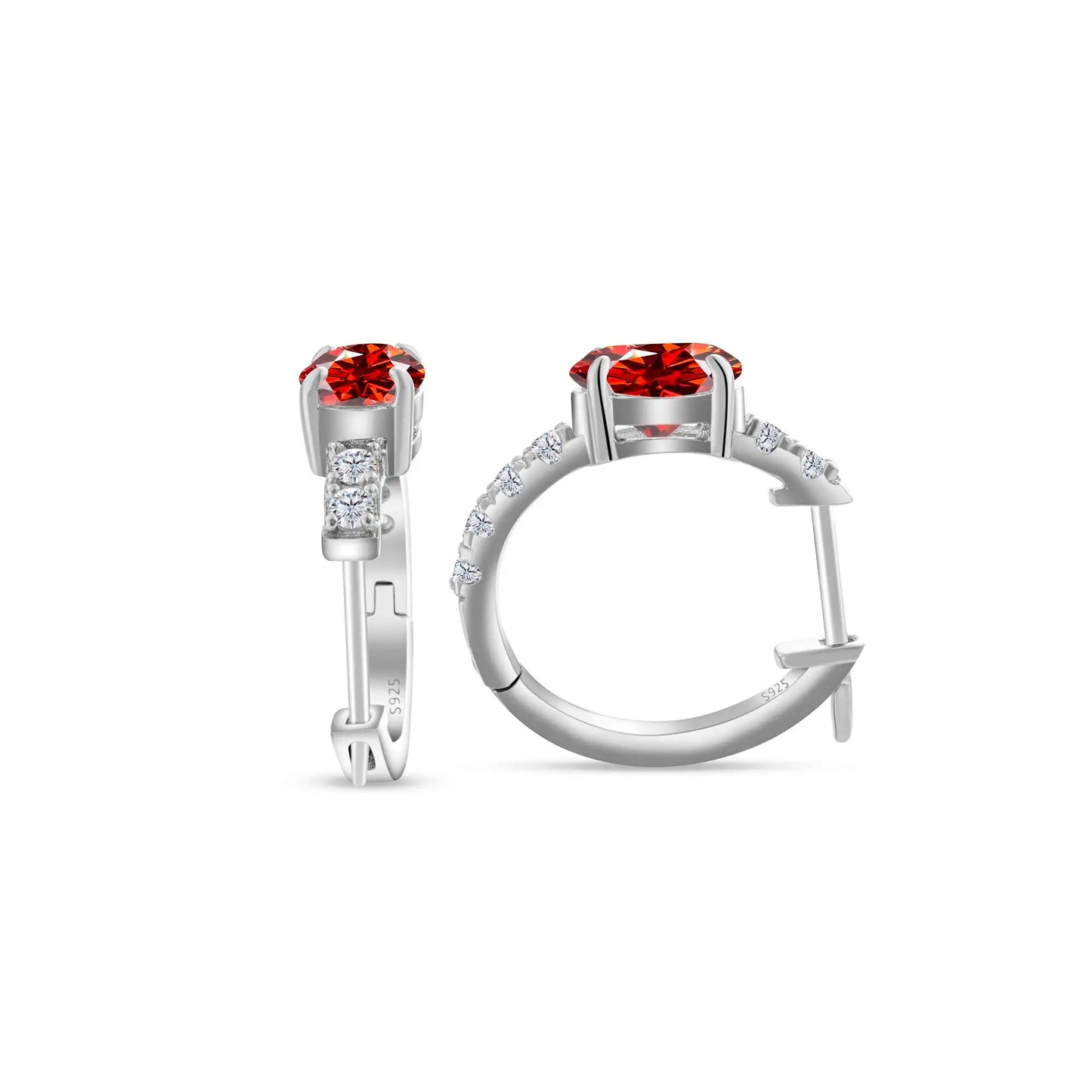 925 Sterling Silber Moissanite 1 Karat ovale Ohrstecker für Damen GIA